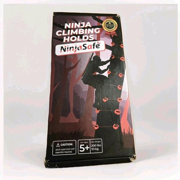 Ninja Tree Climbing Kit NinjaSafe 20 Holds 7 Straps Kids Outdoor Playground Gear